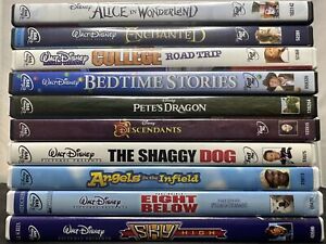 Lot Of 10 Disney Movies Enchanted Descendants Bed Time Stories On DVD
