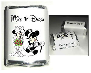 120 DISNEY MICKEY AND MINNIE MOUSE WEDDING CANDY WRAPPERS FAVORS personalized