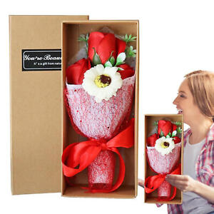 1* NEW Valentine's Day Wedding Decor Scented Soap Flower Bouquet With Gift Box