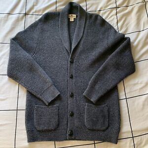 Woolrich Men’s Shawl Cardigan Grey Wool Size Large