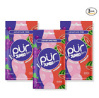PUR Chewing Gum Natural Bubblegum,Grape, Watermelon Flavor, 20 Pieces (Pack of3)