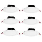 Commercial Electric 6 in. White Flush Round LED Recessed Lighting Kit 6-Pack