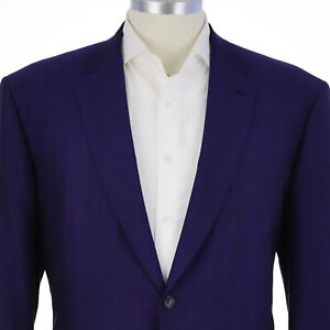 NEW $4,595 Brioni 'Colosseo' Cobalt Sharkskin Wool/Mohair 2B Men's Jacket US 50L