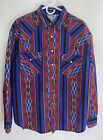 VTG Rocking K Ranchwear Kennington XL Long Sleeve Pearl Snap Western Aztec Shirt