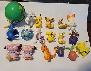 Lot 18 Pokemon Mini Figures - Some Tomy & WCT - Scorbunny Ball Mewtwo Mandrake
