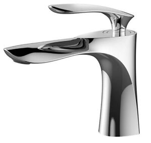 Chrome Bathroom Faucet Single Handle One Hole Bath room Sink Lavatory Brass
