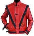Michael Jackson Thriller Mens Real Red Leather Jacket