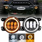 Pair 4 Inch LED Fog Lights Front Bumper Driving Lamps for Jeep Wrangler JK JL JT (For: 2016 Jeep Wrangler)