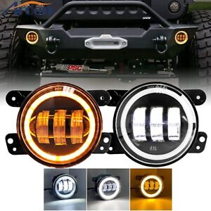 Pair 4 Inch LED Fog Lights Front Bumper Driving Lamps for Jeep Wrangler JK JL JT (For: 2006 Jeep Wrangler)