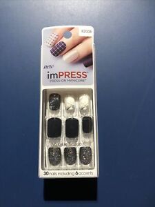 NEW Impress GEL Manicure MARBLE 30 Press-On Nails - AMIDST