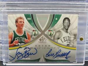 2005-06 SP Game Used Larry Bird Bill Russell Extra SIGnificance Auto #01/25