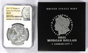 2021-CC Morgan 0.999 Silver Dollar NGC MS69 Carson City US Mint w/ Box & CoA