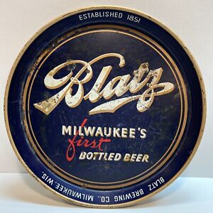 Vintage 1950's Blatz Beer Metal Tray Milwaukee's First Bottled Beer Canco