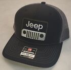 Jeep Patch on Richardson 112 Trucker Hat Snapback Black/Charcoal