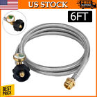 6FT Propane Hose Adapter Hose w/Gauge 1lb to 20lb for Gas Grill Stove Type1 QCC1
