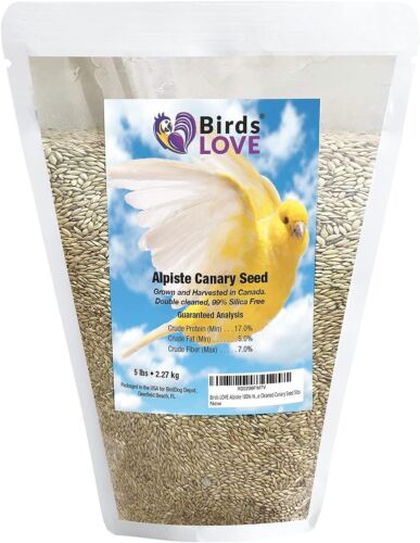 Birds LOVE Alpiste 100% Double Cleaned Seeds Canary Finch Bird Food GMO-Free 5lb