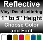1 to 5 INCH Custom REFLECTIVE Vinyl Decals Text Lettering Numbers Stickers Sign