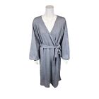 Girl With Curves Women's Plus Ribbed Faux Wrap Sweater Dress Gray 2X Size