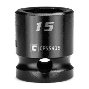 Capri Tools Stubby Impact Socket, 1/2 in. Drive, 6-Point, Metric 10 to 32 mm