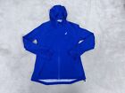 ASICS Jacket Womens Medium Blue Windbreaker Hooded Puffer Insulated Chest