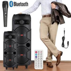 Loud Portable Bluetooth Speaker Dual Sub woofer Party Heavy Bass Sound System