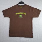 John Deere Short Sleeve T Shirt Brown Nothing Runs Like A Deere Size Large