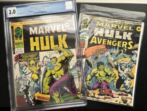 Incredible Hulk 181 UK Variant, 1st Full WOLVERINE Appear!, MWM 198(CGC 3.0)+199