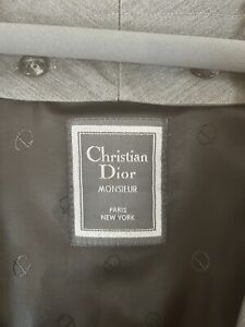 Christian Dior Monsieur Vintage Double Breasted Trench Coat Storm Shield 42 R