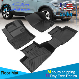 Car Floor Mats for 2019-2022 Volvo XC40 Black All-Weather TPE Rubber