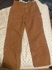 Carhartt Double Knee Pants Mens 32x30 Tan Loose Fit Distressed USA