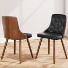 Dining Chairs Set of 2 Upholstered PU Leather Accent Chair Modern Kitchen Black