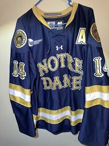 Notre Dame Hockey Jersey.  Alternate Captain Game Used Size 48