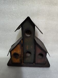 Rustic Bird House Wood And Metal Roof