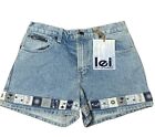 New Vintage 90s Y2K LEI Lightwash Flowers Denim Shorts Pockets Junior's Size 3