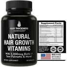 Hair Growth Vitamins - Biotin 5000mcg + Pumpkin Seed + Saw Palmetto for Faster