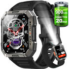 Military Smart Watch for Men (Call Receive/Dial) with LED Flashlight Compass SOS