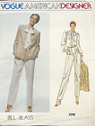 Vogue Pattern 2298 Bill Blass 8  80s Jacket Pants Blouse Design Classic Elegant