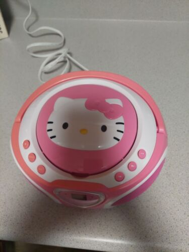 Hello Kitty CD Player Boombox Radio AM/FM Model KT2025 LED Lights Tested Working