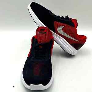 NIKE REVOLUTION 3 lll MENS ATHLETIC SHOES SIZE 13 WIDE BLACK RED WHITE