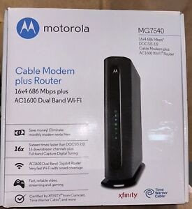 Motorola MG7540 16x4 Cable Modem Plus AC1600 Dual Band Wifi Router