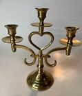 Vintage Brass Small 3 arm Open Heart Candle Holder Liards Ltd Made In India