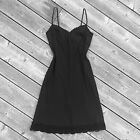 BETSEY JOHNSON | Vintage Y2K Black Silk Combo Gothic Slip Midi Dress Size 2