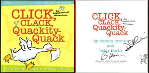 Doreen Cronin Lewin SIGNED AUTOGRAPHED Click, Clack, Quackity-Quack HC 1st Ed/1