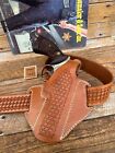 Tex Shoemaker Brown Basket Leather Holster For S&W K Ruger Speed Security Six WS