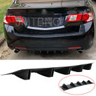 For Acura TSX Rear Diffuser Shark Fins Bumper Splitter Chin Spoiler Lip Black (For: 2005 Acura TSX Base Sedan 4-Door)