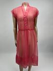 Vintage 40's 50's Joyce Thibrite Women's Dress Sheer Polyester Party Side zip C2