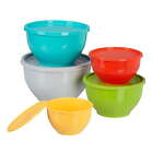 10 Pc Plastic Mixing Bowl Set with Lids (Assorted)