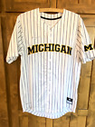 NWOT-Men's Nike NCAA Michigan Striped Baseball Jersey size Med Z1