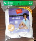 HANES PACK OF 7 PAIR OF WOMENS CUSHIONED ANKLE SOCKS WHITE SIZE 5-9****