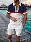 casual men clothing two piece set shorts and T shirt